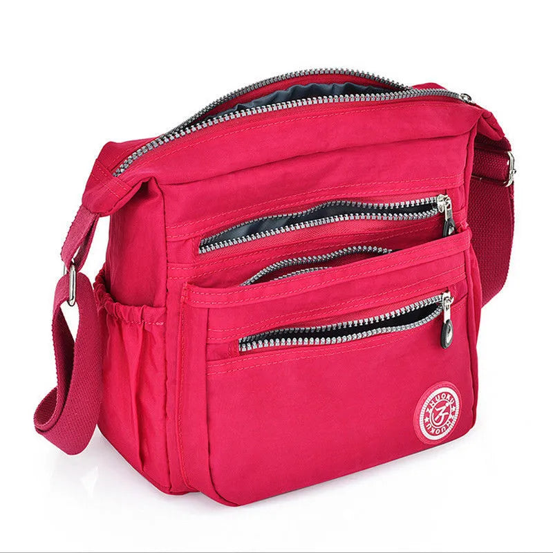 Women Nylon Shoulder Bag Multi-pocket Crossbody Tote Purse Messenger Satchel