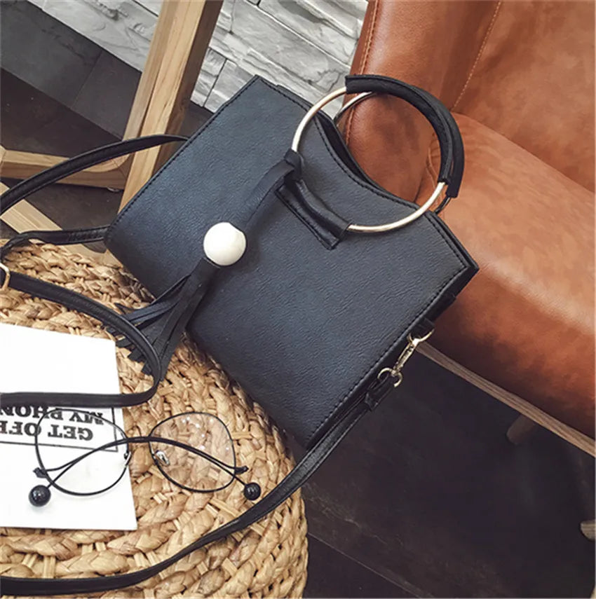 Women's Mini Square Bag Handbag with Ring Detail