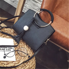 Women's Mini Square Bag Handbag with Ring Detail