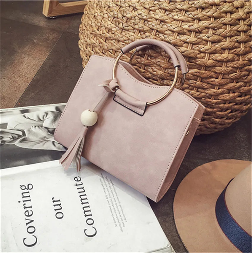 Women's Mini Square Bag Handbag with Ring Detail