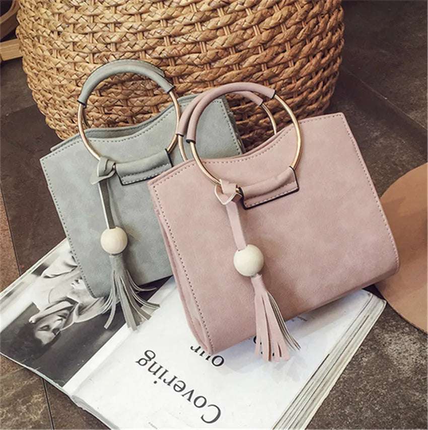 Women's Mini Square Bag Handbag with Ring Detail