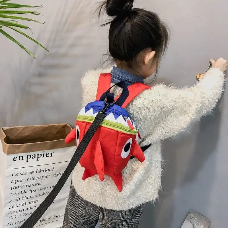 Cartoon Dinosaur Baby Backpack Kindergarten School Bag Walking Safety Harness