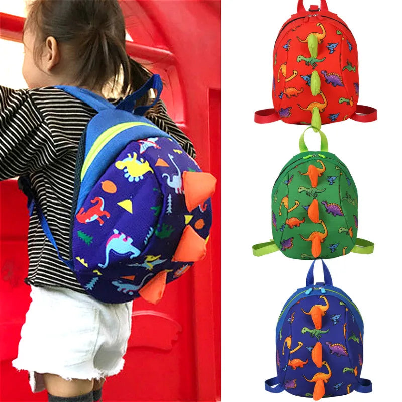Cartoon Dinosaur Baby Backpack Kindergarten School Bag Walking Safety Harness
