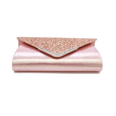 Women Satin Glitter Sequines Long Clutch Evening Wedding Prom Handbag