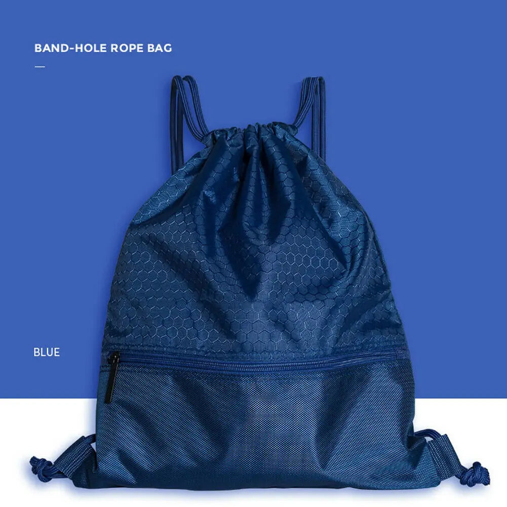 Polyester String Drawstring Backpack Gym Tote Bag School Sport Bag