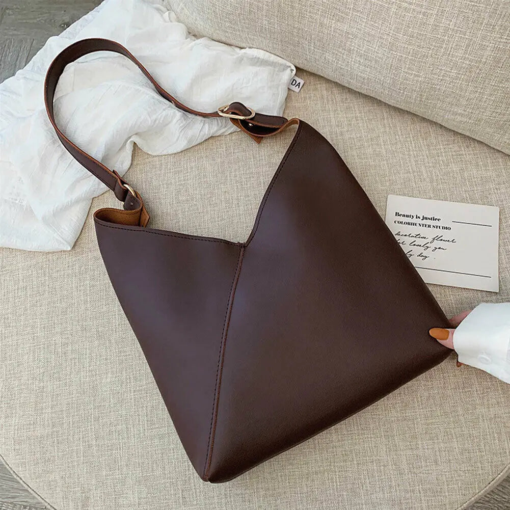 Hot PU Leather Handbag Crossbody Shoulder Bag Panelled Purse Tote
