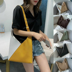 Hot PU Leather Handbag Crossbody Shoulder Bag Panelled Purse Tote
