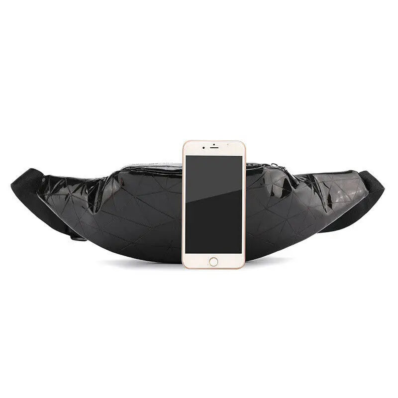 Glitter Laser Plaid Fanny Pack Money Belt Bag