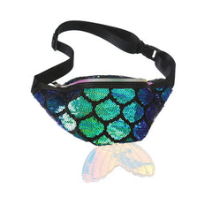 Colorful Laser Sequin Mermaid Fish Tail Waist Bag