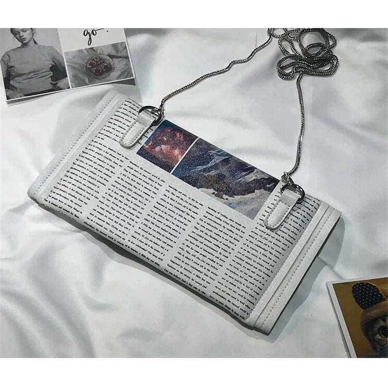 Women Handbag Chain PU Shoulder Bag Envelope Casual Clutch Purse