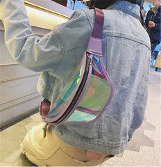PVC Waterproof Transparent Belt Bum Bag Punk Holographic Fanny Pack