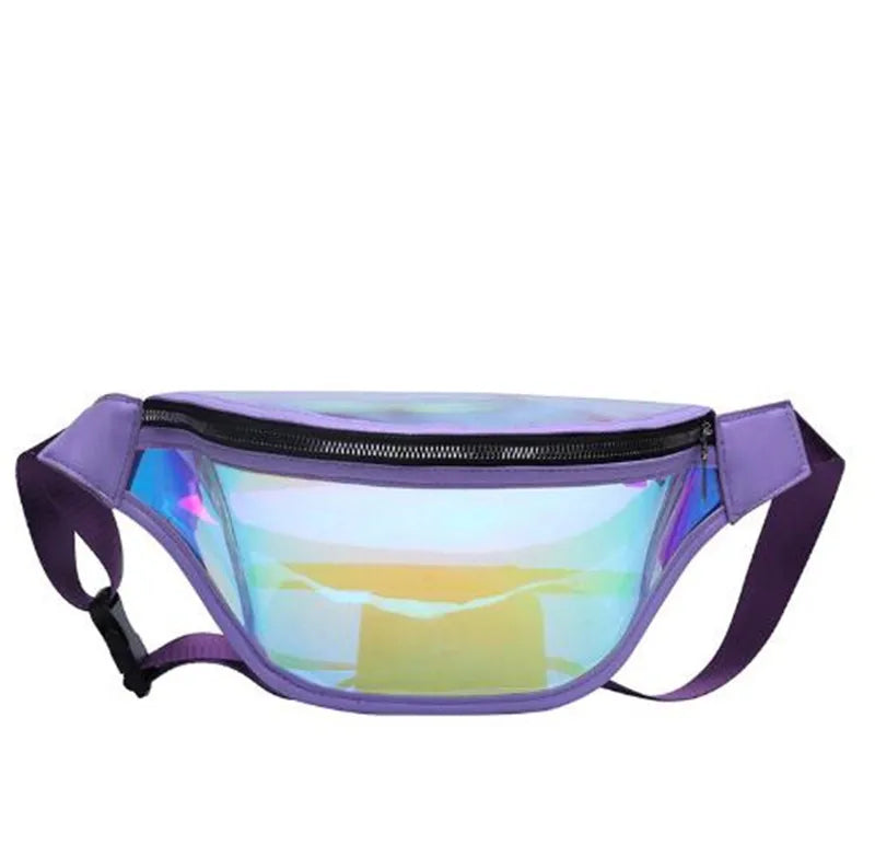 PVC Waterproof Transparent Belt Bum Bag Punk Holographic Fanny Pack