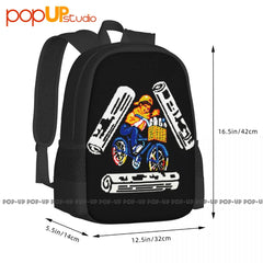 Palaca Bike Pattern Backpack Large Capacity Sports Bag