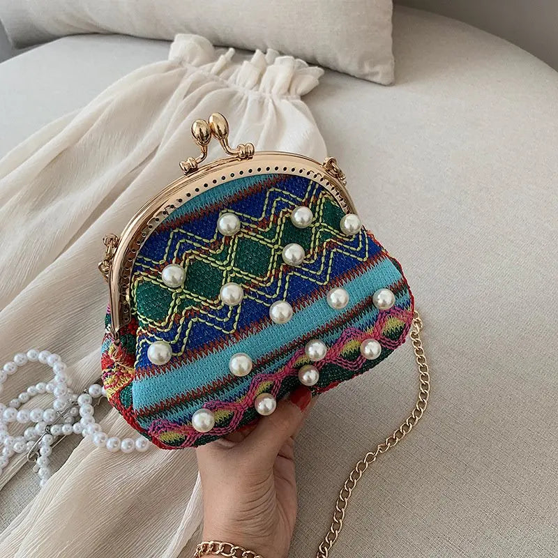 Vintage Female Shoulder Bags Weave Women Messenger Bags Small Crossbody