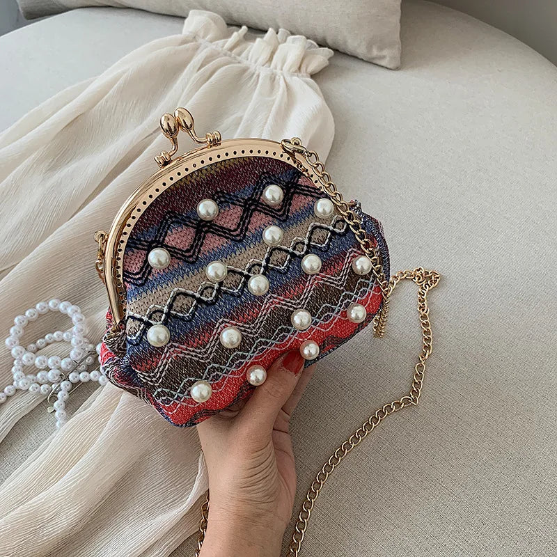 Vintage Female Shoulder Bags Weave Women Messenger Bags Small Crossbody