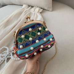 Vintage Female Shoulder Bags Weave Women Messenger Bags Small Crossbody