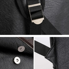 Vintage Men's Pu Leather Backpack for Laptop Business