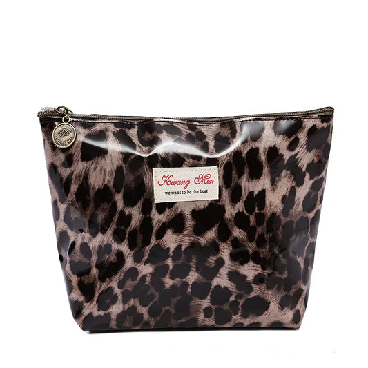 Leopard Cotton Zipper Makeup Bag for Women