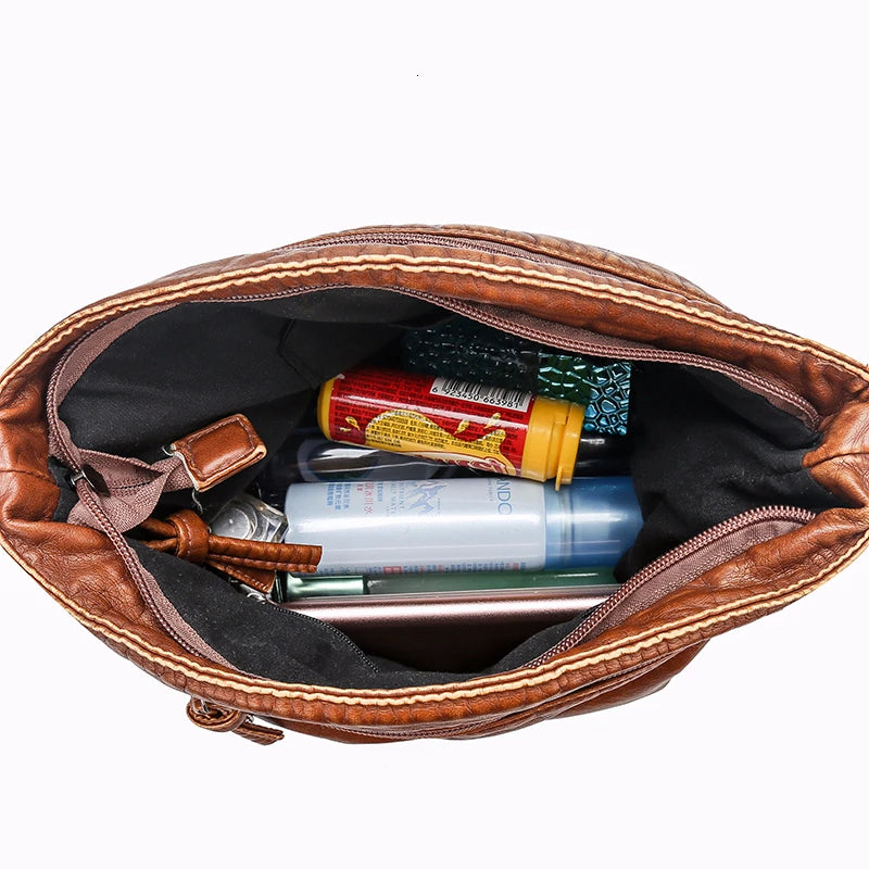 Soft Leather Shoulder Bag Vintage Crossbody Bags