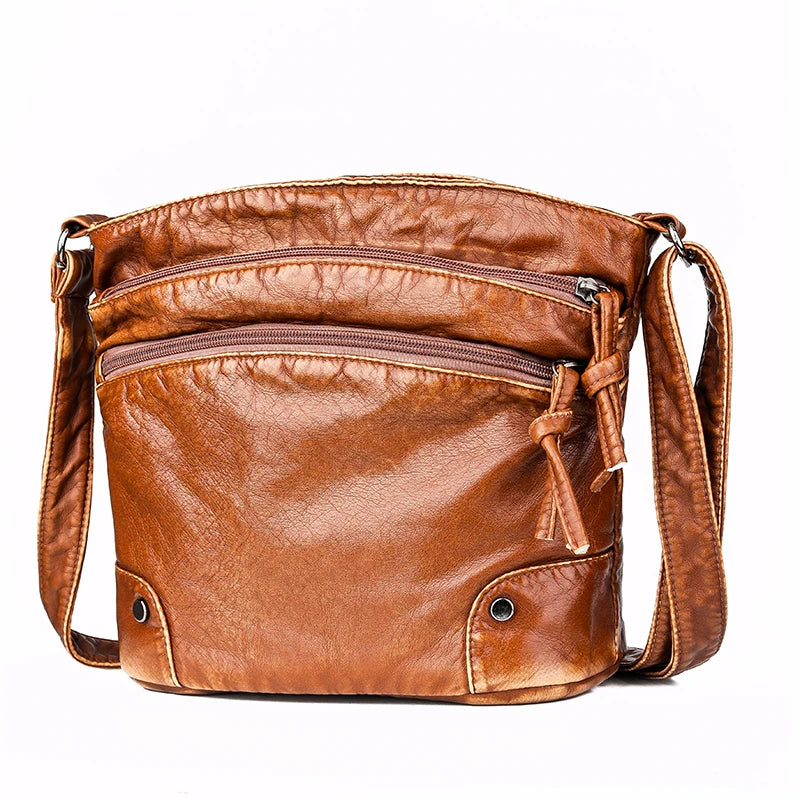 Soft Leather Shoulder Bag Vintage Crossbody Bags