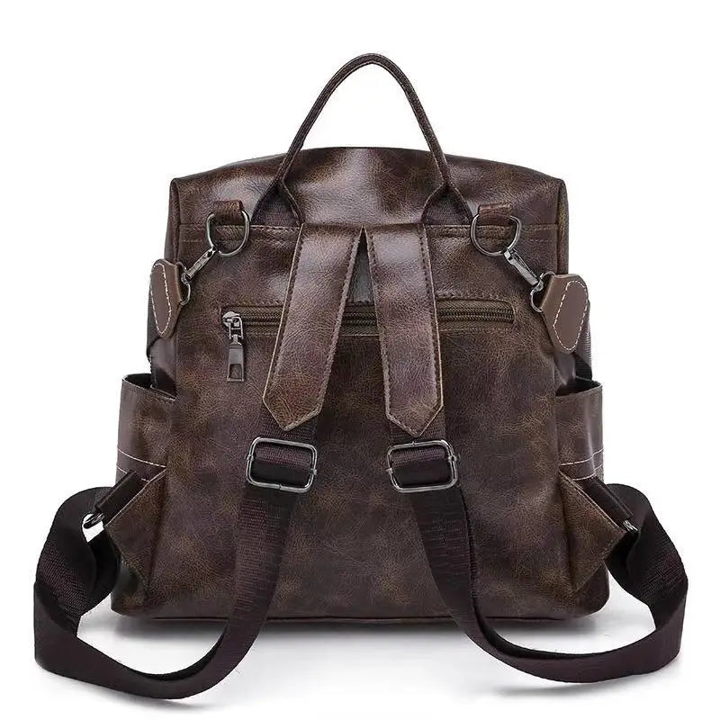 Women's Leather Backpack Girl School Shoulder Bag Bagpack Mochila