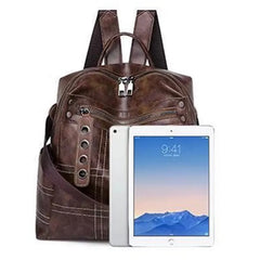 Women's Leather Backpack Girl School Shoulder Bag Bagpack Mochila