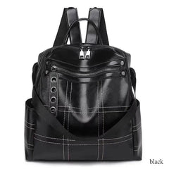 Women's Leather Backpack Girl School Shoulder Bag Bagpack Mochila