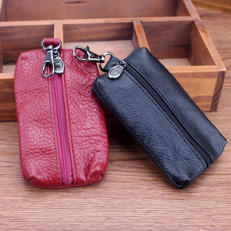 Cow Leather Car Key Holder Housekeeper Keys Wallet Case