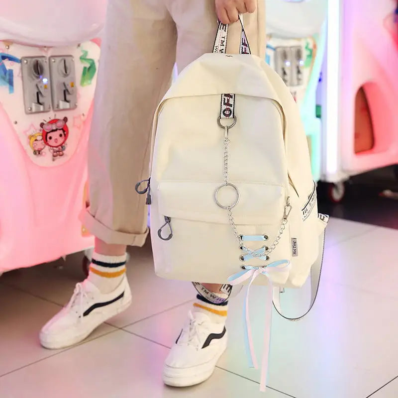 Large Capacity Canvas Laptop Backpack Rucksack