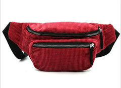 Women's Corduroy Waist Bag for Casual Shoulder