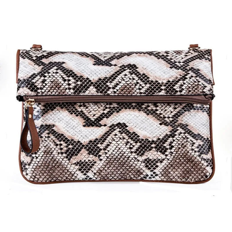 Women's Snakeskin Messenger Shoulder Bag Clutch Bag LS114