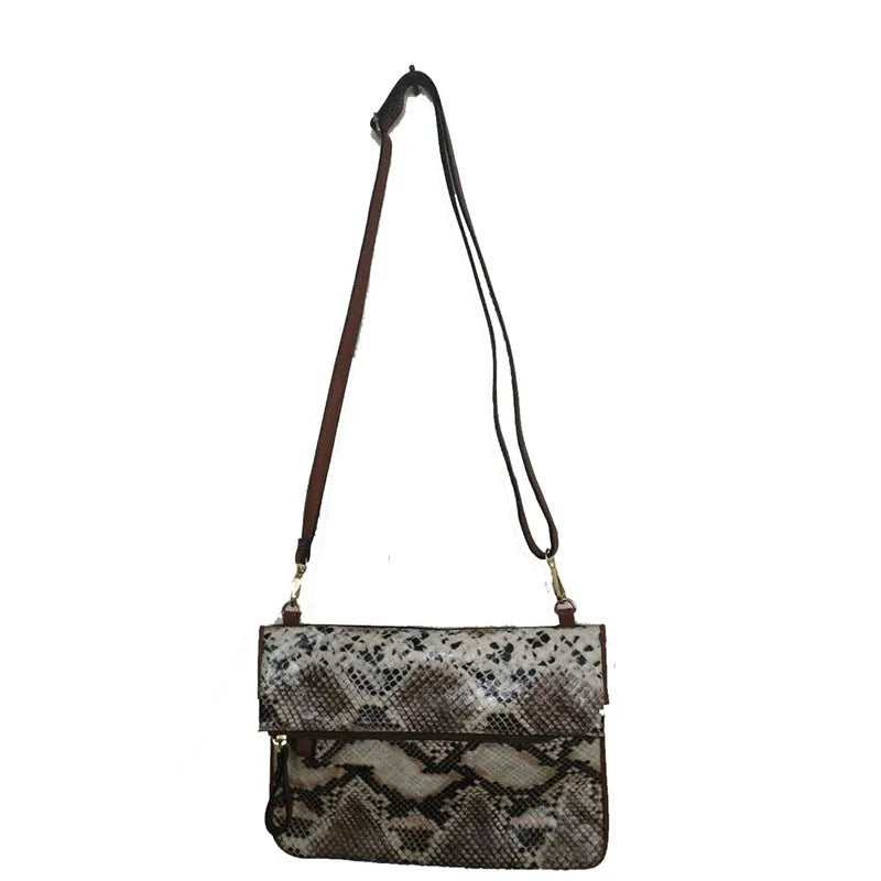 Women's Snakeskin Messenger Shoulder Bag Clutch Bag LS114