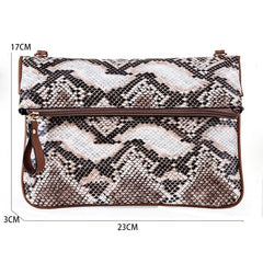 Women's Snakeskin Messenger Shoulder Bag Clutch Bag LS114
