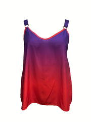  Ombre Print V Neck Tank Top