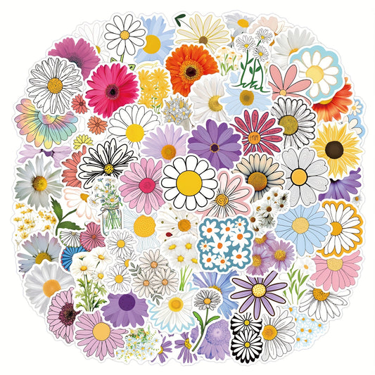 Whimsical Daisy & Wildflower Vinyl Sticker Pack
