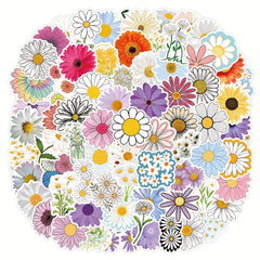 Whimsical Daisy & Wildflower Vinyl Sticker Pack