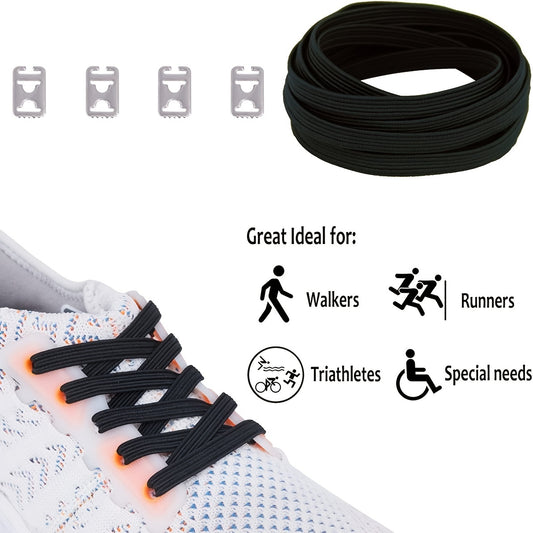 Elastic No Tie Shoelaces System for Adult and Kids Shoes