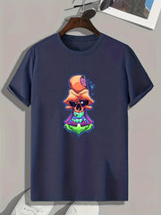 Skull Cartoon Print Men's Graphic Tee Casual Comfy Summer T shirt