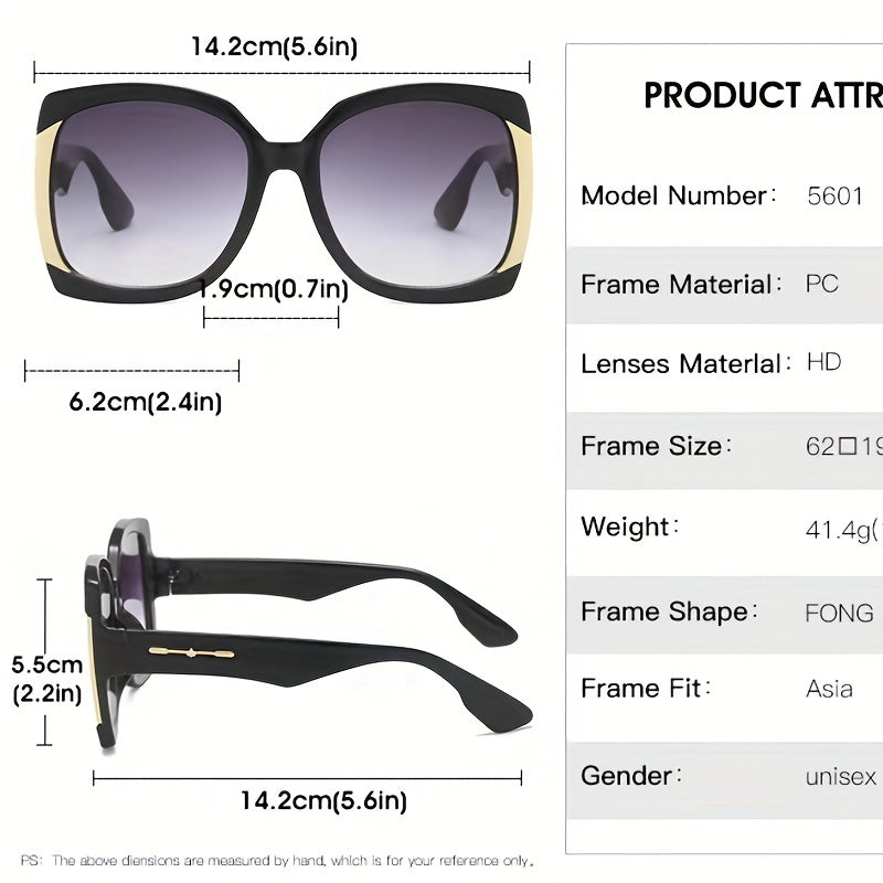 Y2K Large Square Sunglasses Tortoiseshell Block UV400 Sun Shades