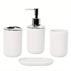 4pcs Soap Dispenser & Holder & 2 Cups Bathroom Accessories Set