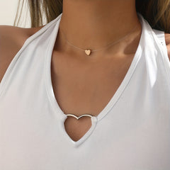 Heart Pendant Necklace with Transparent Fishing Line