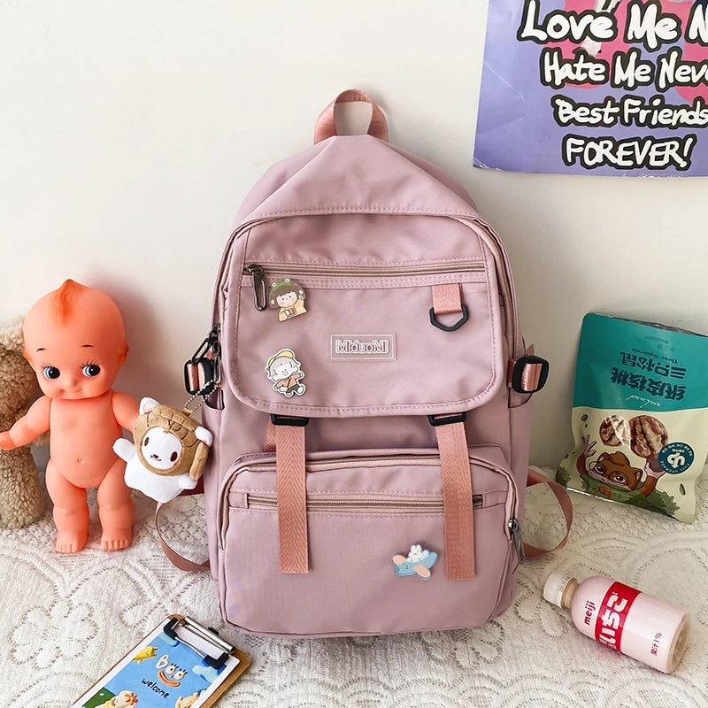Waterproof Nylon Women Backpack Japanese Students Schoolbag
