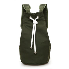 Canvas Backpack Large Capacity Drawstring Bucket Pack for Sports