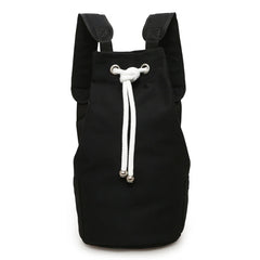 Canvas Backpack Large Capacity Drawstring Bucket Pack for Sports