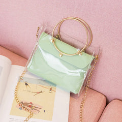 Clear PVC Jelly Small Shoulder Bag Women Chain Crossbody Messenger Bags
