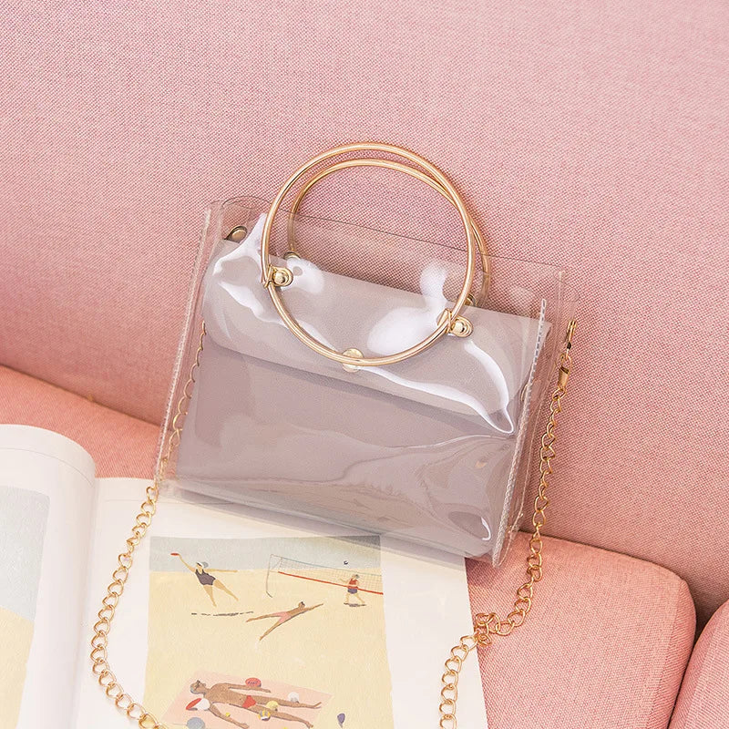 Transparent Bucket Bag PVC Jelly Small Shoulder Bag