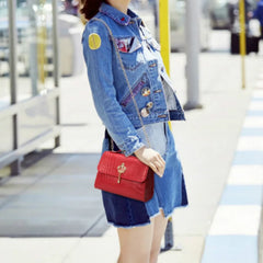 Women Lightweight Crossbody Bag PU Leather Crocodile Pattern Purse