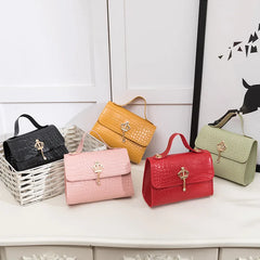 Women Lightweight Crossbody Bag PU Leather Crocodile Pattern Purse