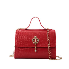 Women Lightweight Crossbody Bag PU Leather Crocodile Pattern Purse