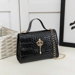 Women Lightweight Crossbody Bag PU Leather Crocodile Pattern Purse